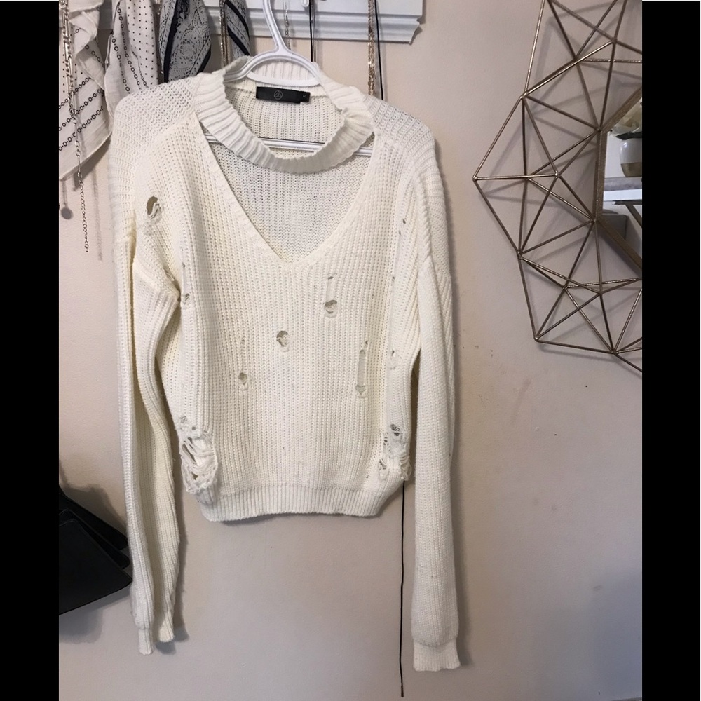 Misguided distressed sweater